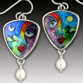 Vintage-Style Colourful Face Earrings