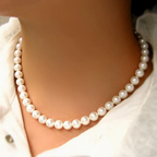 Vintage-Style Round Pearl Strand Necklace