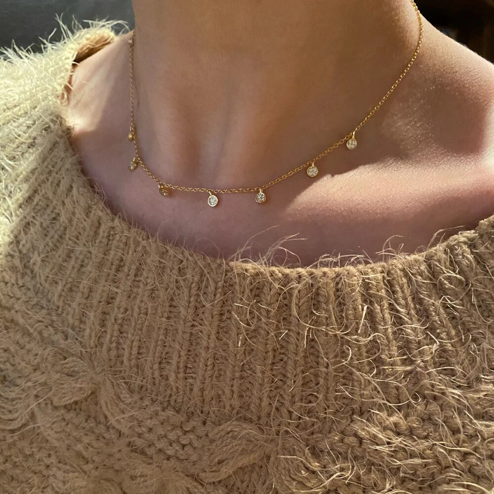 Vintage-Style Delicate Chain Necklace with Tiny Charms