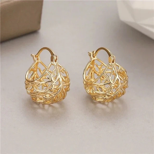 Vintage-Style Gold-Tone Filigree Sphere Drop Earrings
