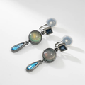 Vintage-Style Blue Crystal Linear Drop Earrings
