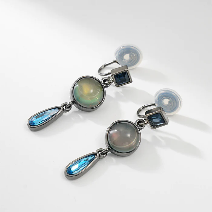 Vintage-Style Blue Crystal Linear Drop Earrings
