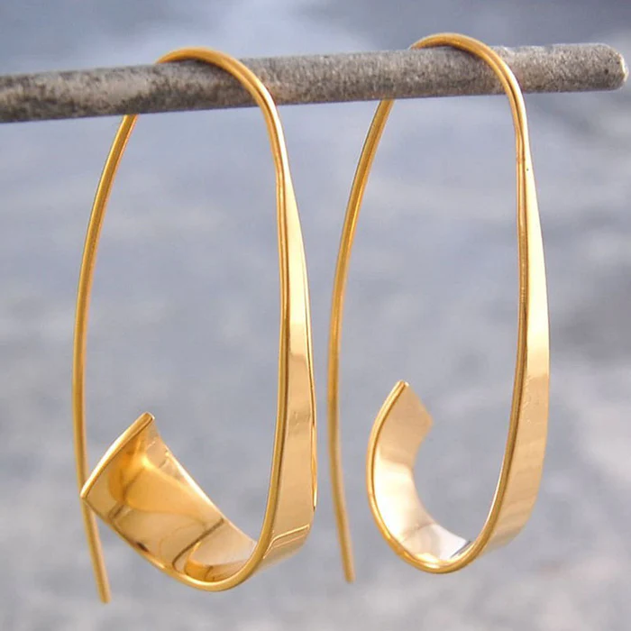 Vintage-Style Gold-Tone Open Spiral Threader Earrings