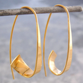 Vintage-Style Gold-Tone Open Spiral Threader Earrings