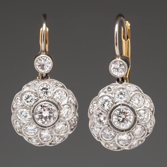 Vintage-Style Bright Round Zirconia Earrings