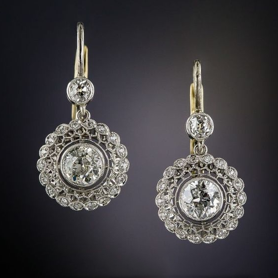 Boucles d'oreilles mandala zircons style vintage