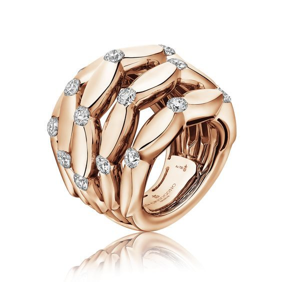 Vintage-Style Layered Zirconia Gold-Tone Ring