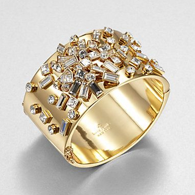 Gold-Tone Floral Cluster Ring with Inlaid Zirconia