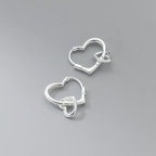 Vintage-Style Silver-Tone Heart Earrings