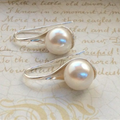 Pearl Earrings in Silver Tone