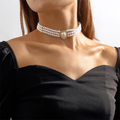 Triple-Row Pearl Choker with Crystal Clasp