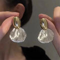 Bright Shell Gold-Tone Earrings