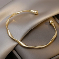 Gold-Tone Wavy Open Cuff