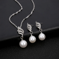 Bright Silver-Tone Pearl Set