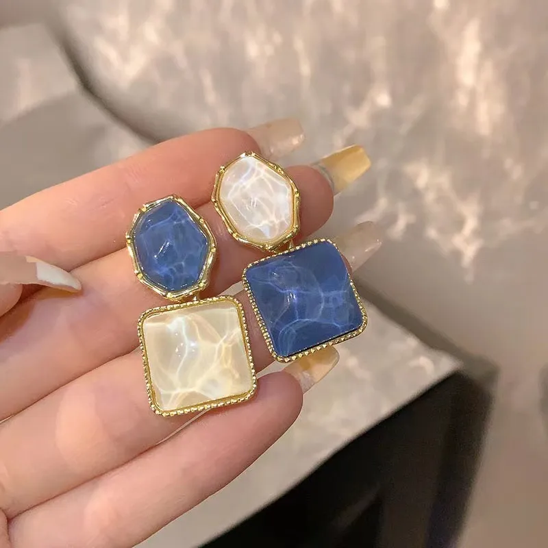 White Ocean-Inspired Earrings