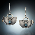 Vintage-Style Crescent Silver-Tone Earrings