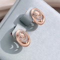 Rose Gold-Tone Swirl Stud Earrings