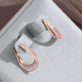Rose Gold-Tone Pavé Horseshoe Earrings