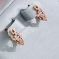 Rose Gold-Tone Pavé Tiered Huggie Earrings