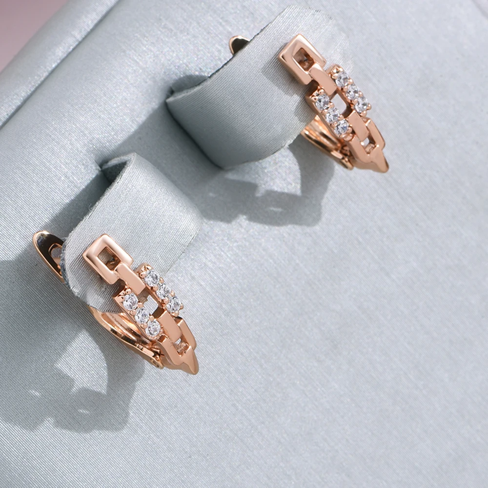 Rose Gold-Tone Pavé Tiered Huggie Earrings