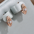 Inlaid Crystal Gold-Tone Earrings