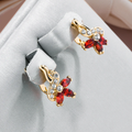 Red Daisy Crystal Earrings