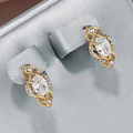 Crystal Marquise Stud Earrings in Gold Tone