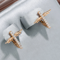 Pavé Dragonfly Stud Earrings in Rose Gold Tone