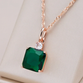 Green Cube Crystal Necklace