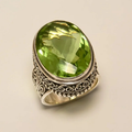 Olive Crystal Classic Ring