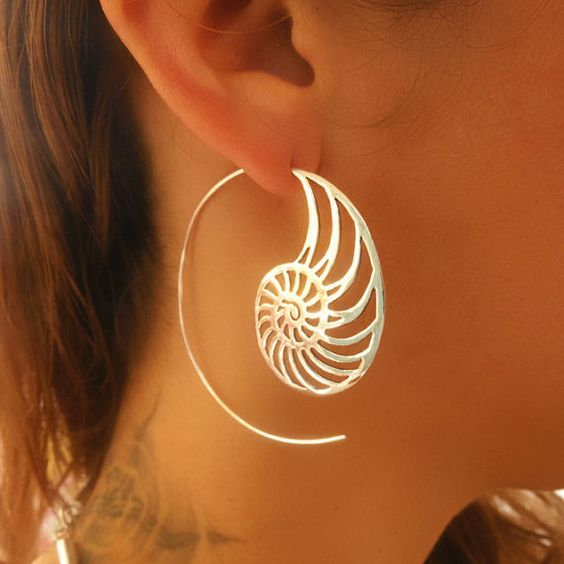 Vintage-Style Spiral Shell Earrings