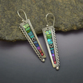 Vintage-Style Colourful Saw-Edge Earrings