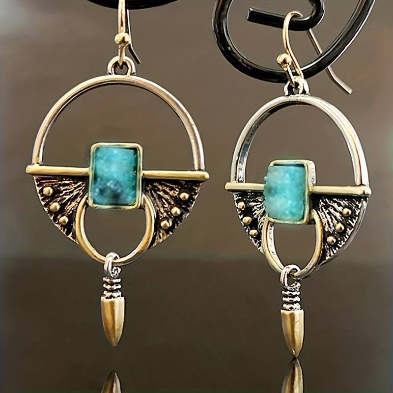 Vintage-Style Egyptian Gold-Tone Earrings