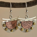 Vintage-Style Brown and Gold-Tone Bead Earrings