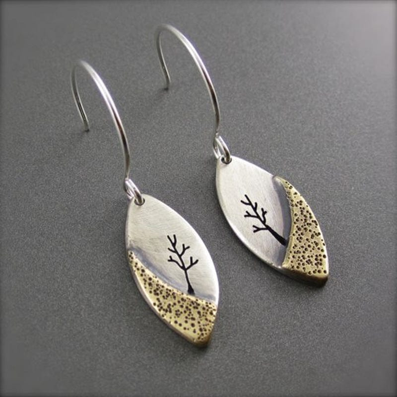 Boucles d'oreilles arbre solitaire style vintage