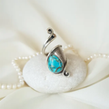 Vintage-Style Blue Stone Spiral Ring