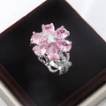 Vintage-Style Pink Blossom Ring