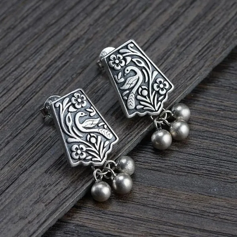 Vintage-Style Silver-Tone Multi-Pearl Earrings