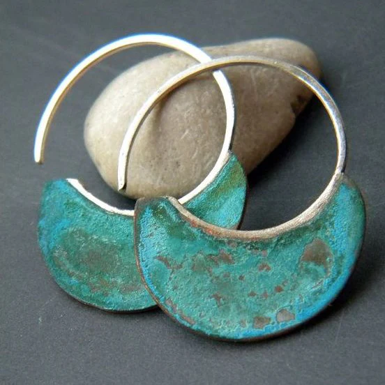 Vintage-Style Worn Turquoise Earrings