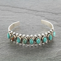 Vintage-Style Multi-Stone Turquoise Open Cuff