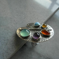 Vintage-Style Colourful Painting Palette Ring