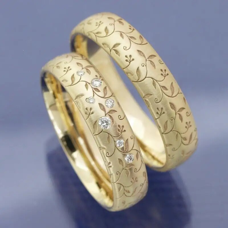 Vintage-Style Gold-Tone Zirconia Ring Set
