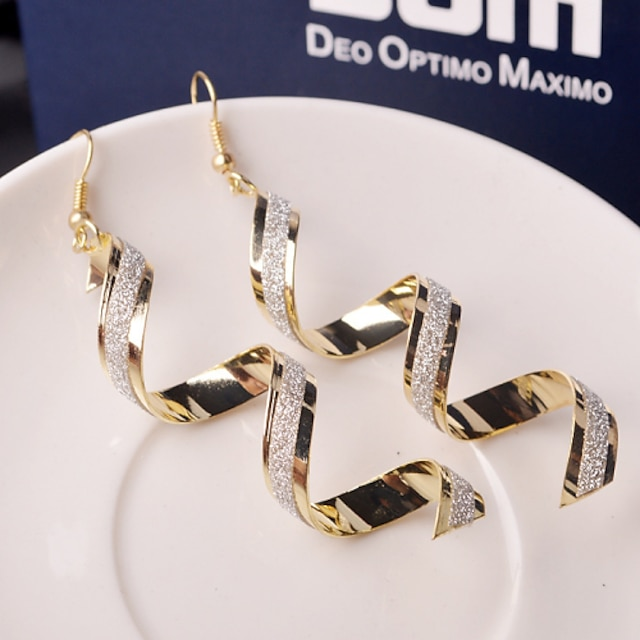Vintage-Style Gold-Tone Zirconia Spiral Earrings