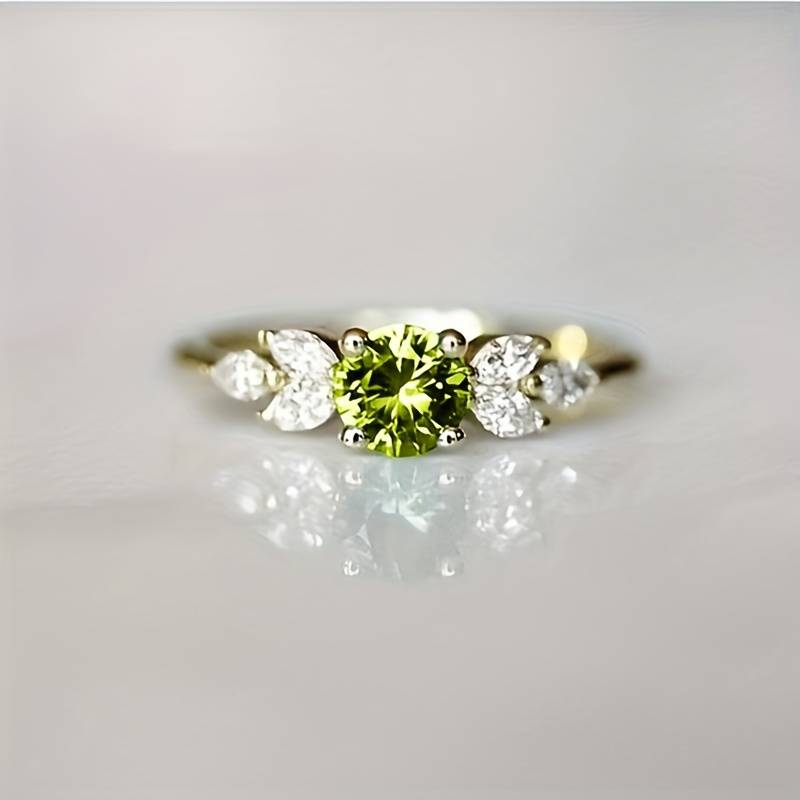 Vintage-Style Zirconia Olive Ring