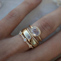 Goudkleurige ringenset met kubische zirkonia