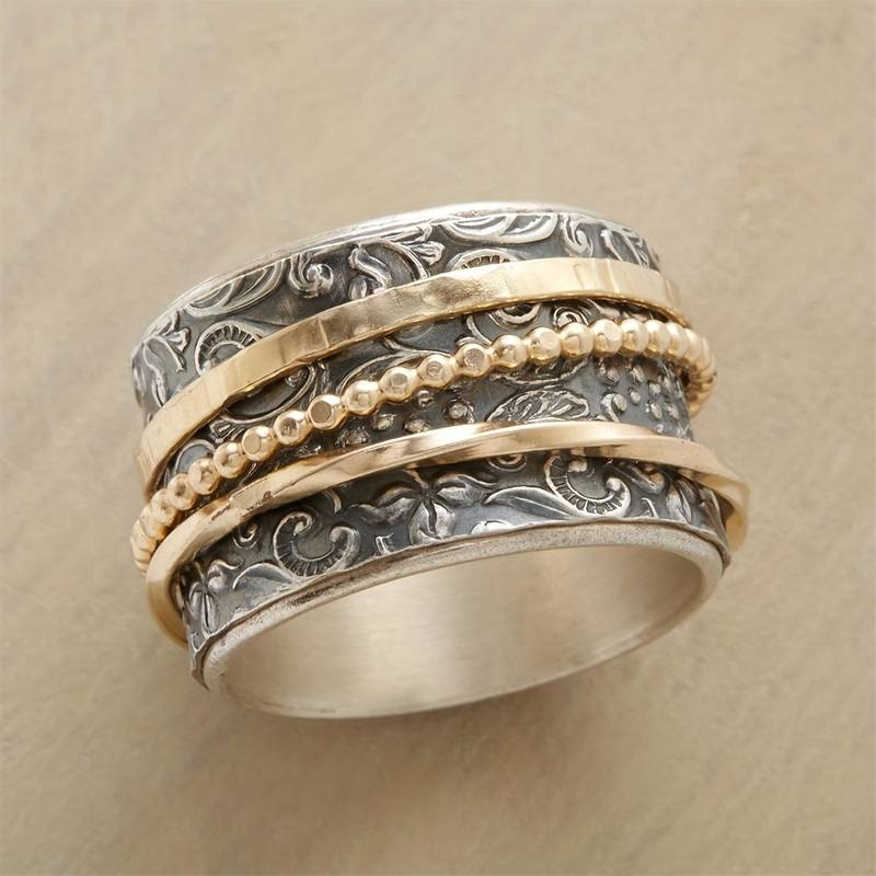 Vintage-Style Antique Two-Tone Ring