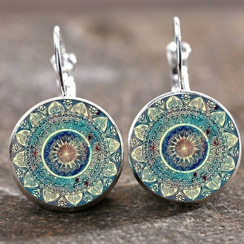 Brincos Redondos Mandala Estilo Vintage