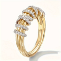 Vintage-Style Braided Zirconia Gold-Tone Ring