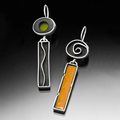 Vintage-Style Black and Orange Earrings