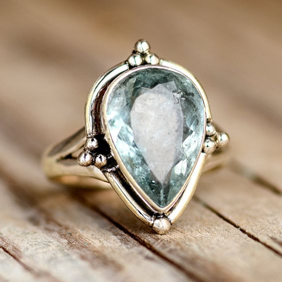 Vintage Pear-Cut Zirconia Ring